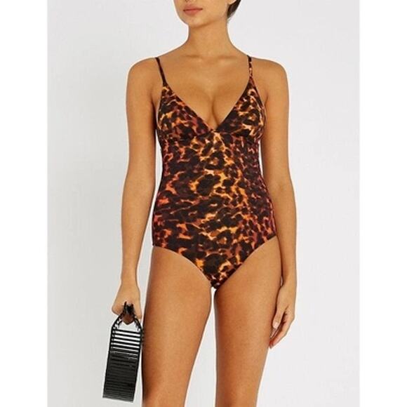 Stella McCartney NWT Leopard-print Swimsuit In Pink Camoflage XS Beach Resort - Picture 1 of 8